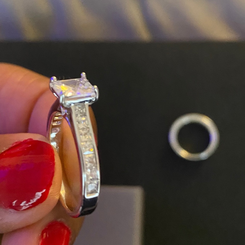 Sterling Silver Princess Cut Ring- New, never worn
